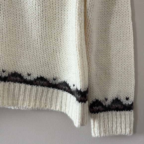 New LOFT Fair Isle Embellished Crewneck Sweater Wool Alpaca Blend Size L - Picture 4 of 10
